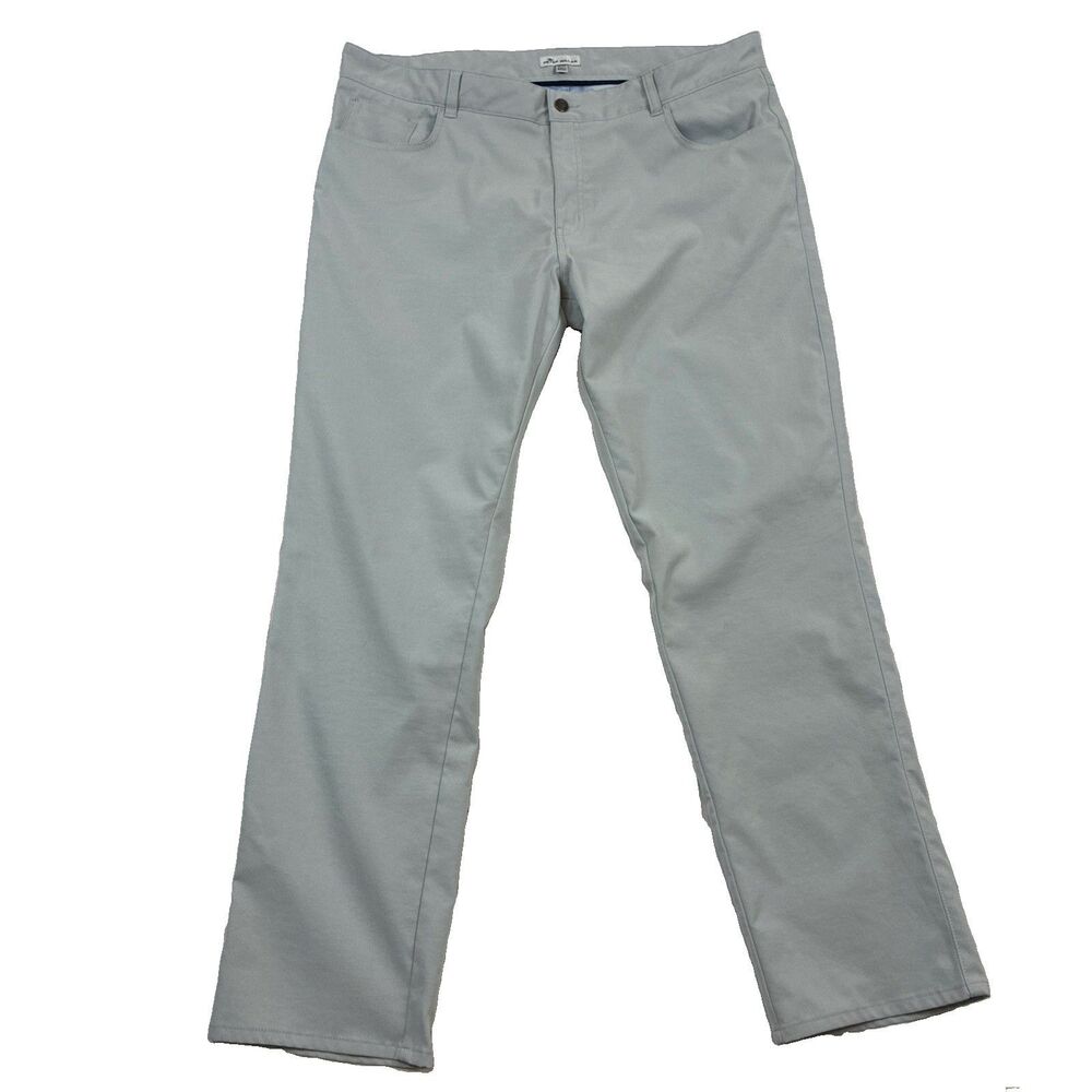 Peter Millar EB66 Performance Pants Mens 40x32 Light Grey 5-Pocket Golf